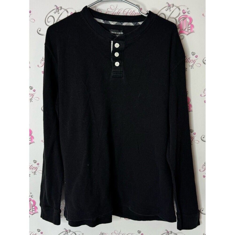 Pierre Cardin thermal waffle knit shirt long sleeve  Thermal Henley Long Sleeve